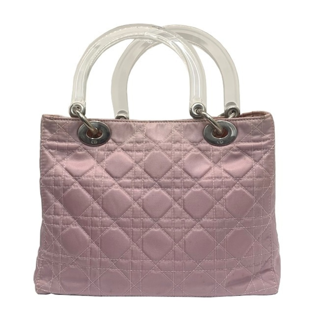 Christian Dior Lady Shoulder Bag Pink Clear Handbag